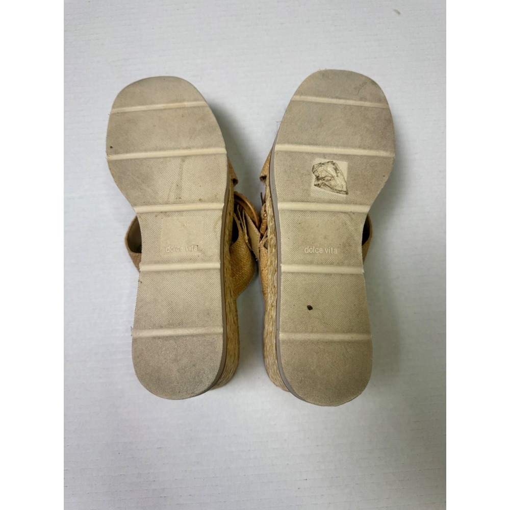 Dolce Vita Lisbet Wedge Sandel Light Natural Raffia 9.5 Coastal boho - Picture 7 of 8